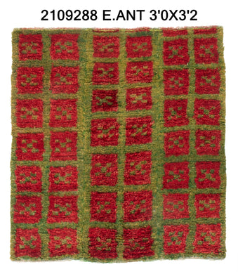 3x3 Old & Vintage Turkish Area Rug