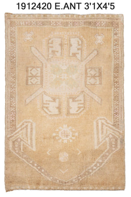 3x4 Old & Vintage Tukish Area Rug
