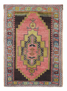 3x5 Red Old & Vintage Turkish Area Rug
