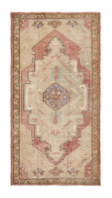 3x6 Light Coral & Light Brown Colorful Old & Vintage Turkish Area Rug