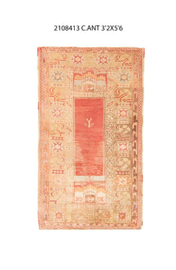 3x6 Old & Vintage Turkish Area Rug