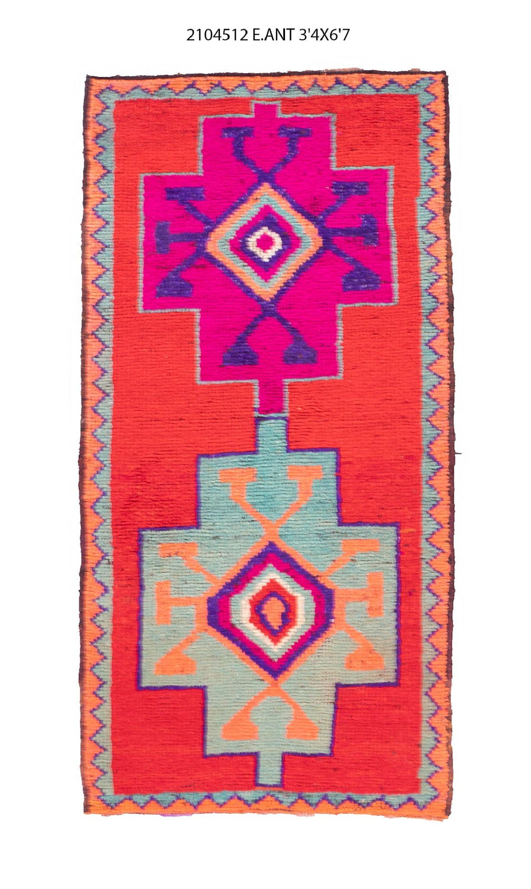 3x7 Old & Vintage Turkish Area Runner Rug