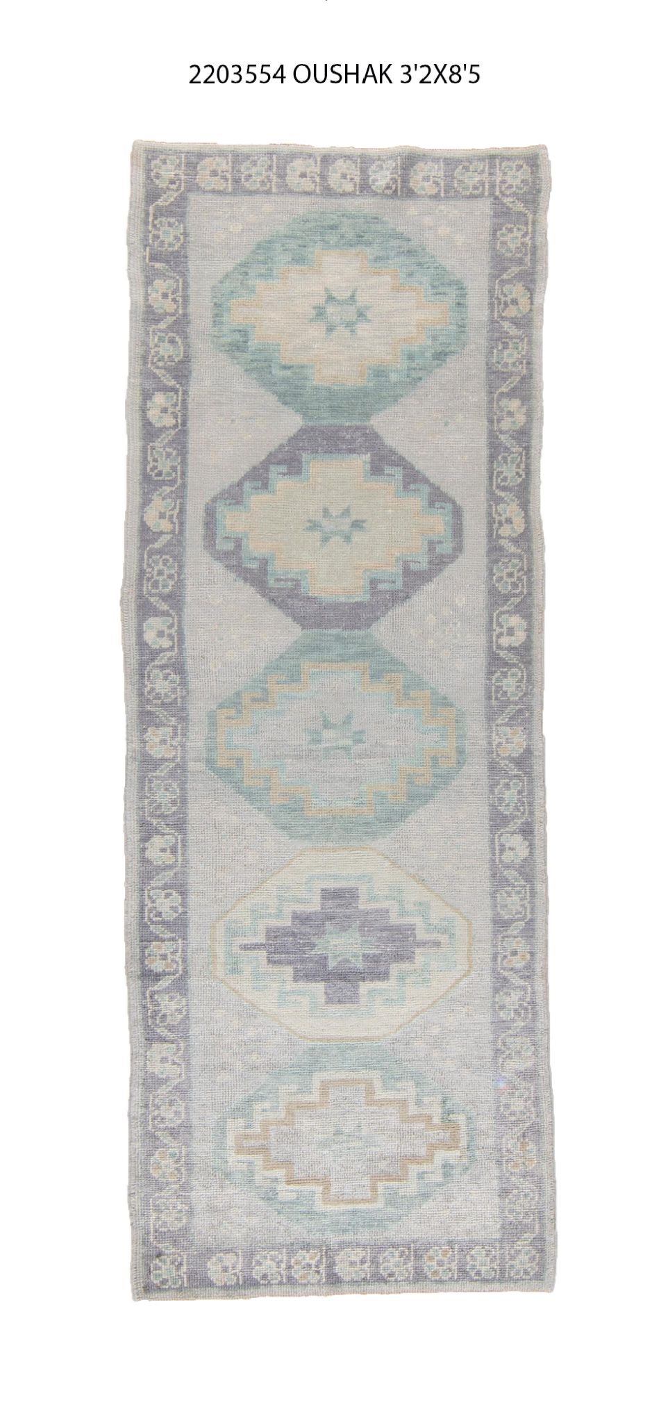 3x8 Modern Oushak Area Runner Rug