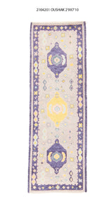3x8 Modern Oushak Area Runner Rug