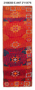 3x8 Old & Vintage Turkish Area Runner Rug