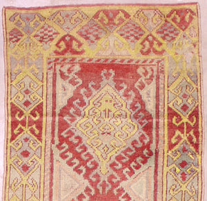 3x8 Red Vintage Turkish Runner Rug