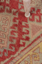 3x8 Red Vintage Turkish Runner Rug