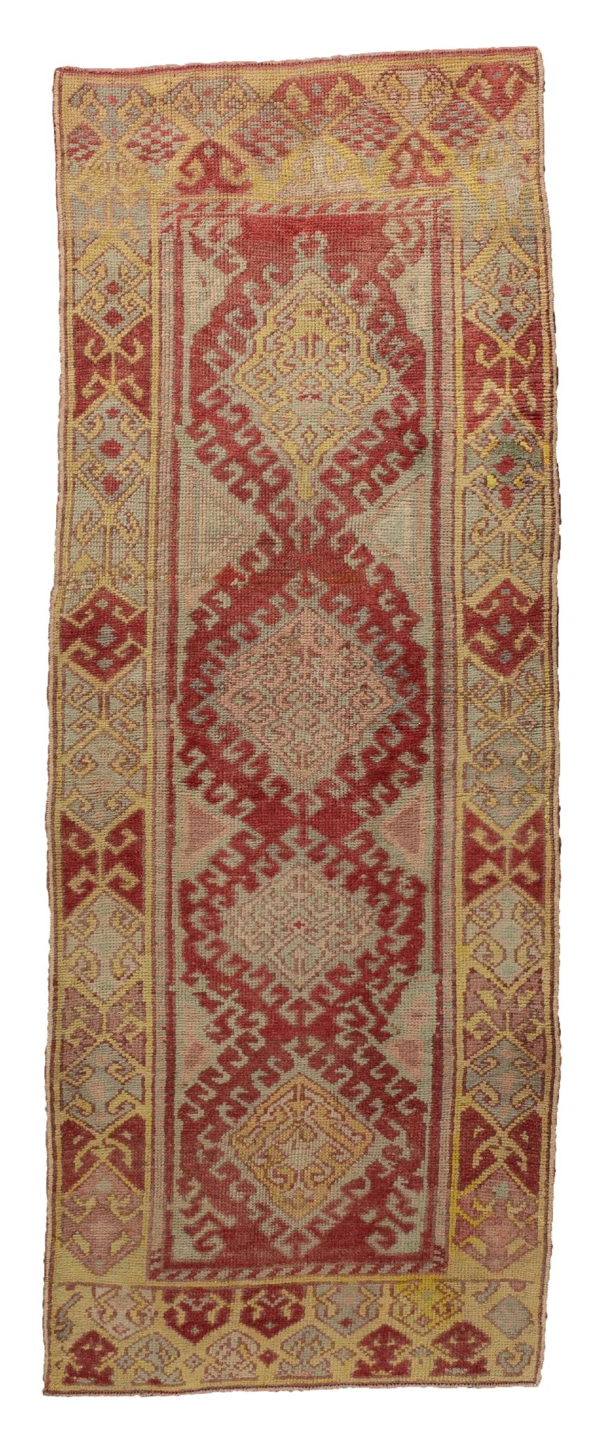 3x8 Red Vintage Turkish Runner Rug