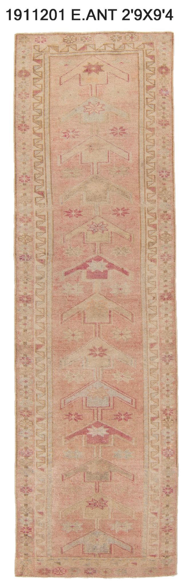 3x9 Old & Vintage Turkish Area Runner Rug