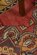 3x9 Red Old & Vintage Turkish Runner Rug