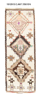 4x10 Old & Vintage Turkish Area Runner Rug