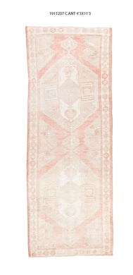4x11 Old& Vintage Turkish Area Runner Rug