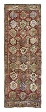 4x13 Colorful Old & Vintage Turkish Runner Rug