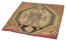 4x4 Old & Vintage Turkish Area Rug