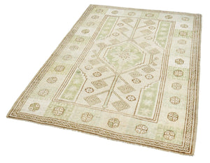 4x5 Colorful Old & Vintage Turkish Area Rug