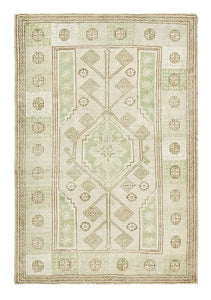 4x5 Colorful Old & Vintage Turkish Area Rug