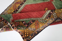4x5 Terracotta & Yellow & Green Blue Colorful Vintage Turkish Area Rug