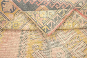 4x5 Yellow Vintage Turkish Area Rug