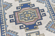 4x6 Beige & Steel Blue & Gray Purple Soft Vintage Turkish Area Rug
