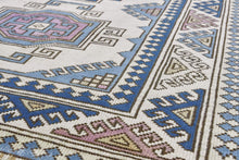 4x6 Beige & Steel Blue & Gray Purple Soft Vintage Turkish Area Rug