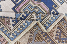 4x6 Beige & Steel Blue & Gray Purple Soft Vintage Turkish Area Rug