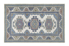 4x6 Beige & Steel Blue & Gray Purple Soft Vintage Turkish Area Rug