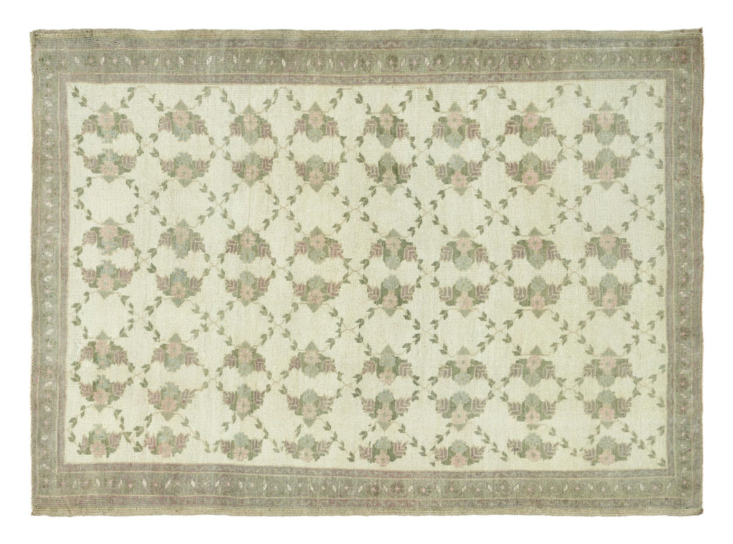 4x6 Light Sea Green & Sage Green Soft Old & Vintage Turkish Area Rug