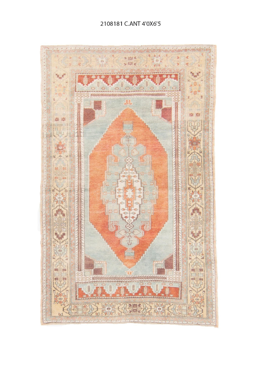 4x6 Old& Vintage Turkish Area Rug