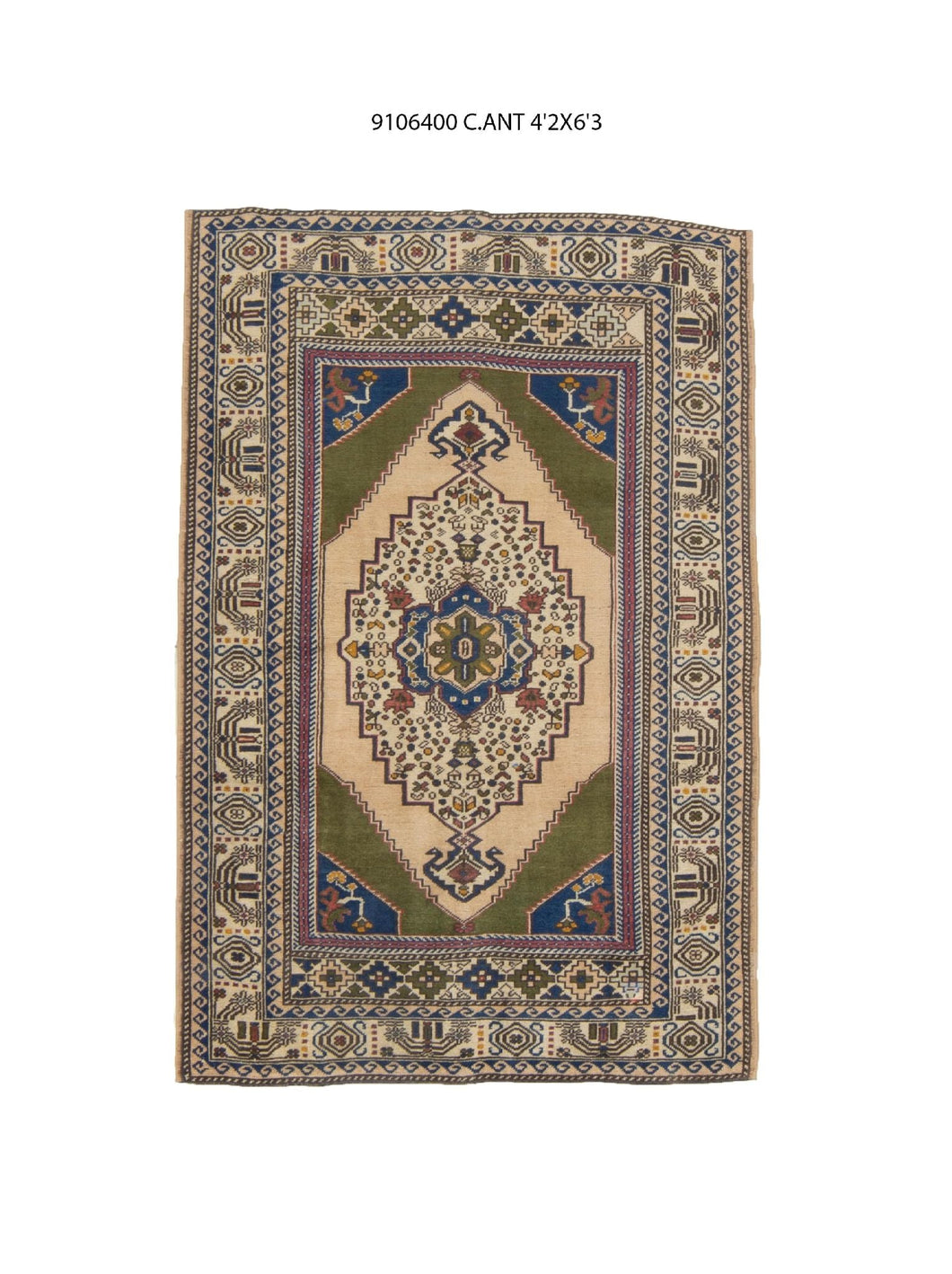 4x6 Old & Vintage Turkish Area Rug