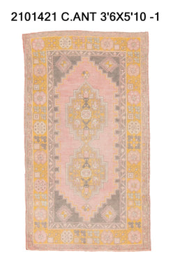 4x6 Old & Vintage Turkish Area Rug