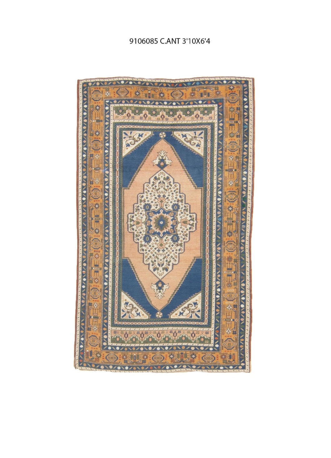 4x6 Old & Vintage Turkish Area Rug