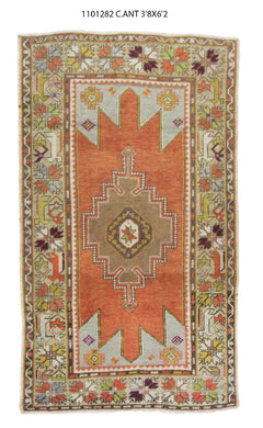 4x6 Red Vintage Turkish Area Rug
