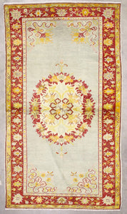 4x7 Gray Lavender & Bronze Vintage Turkish Area Rug