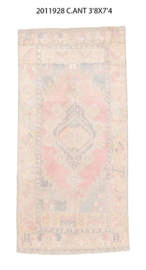 4x7 Old& Vintage Turkish Area Runner Rug