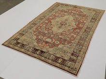 4x7 Red Vintage Turkish Area Rug