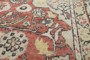 4x7 Red Vintage Turkish Area Rug