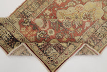 4x7 Red Vintage Turkish Area Rug