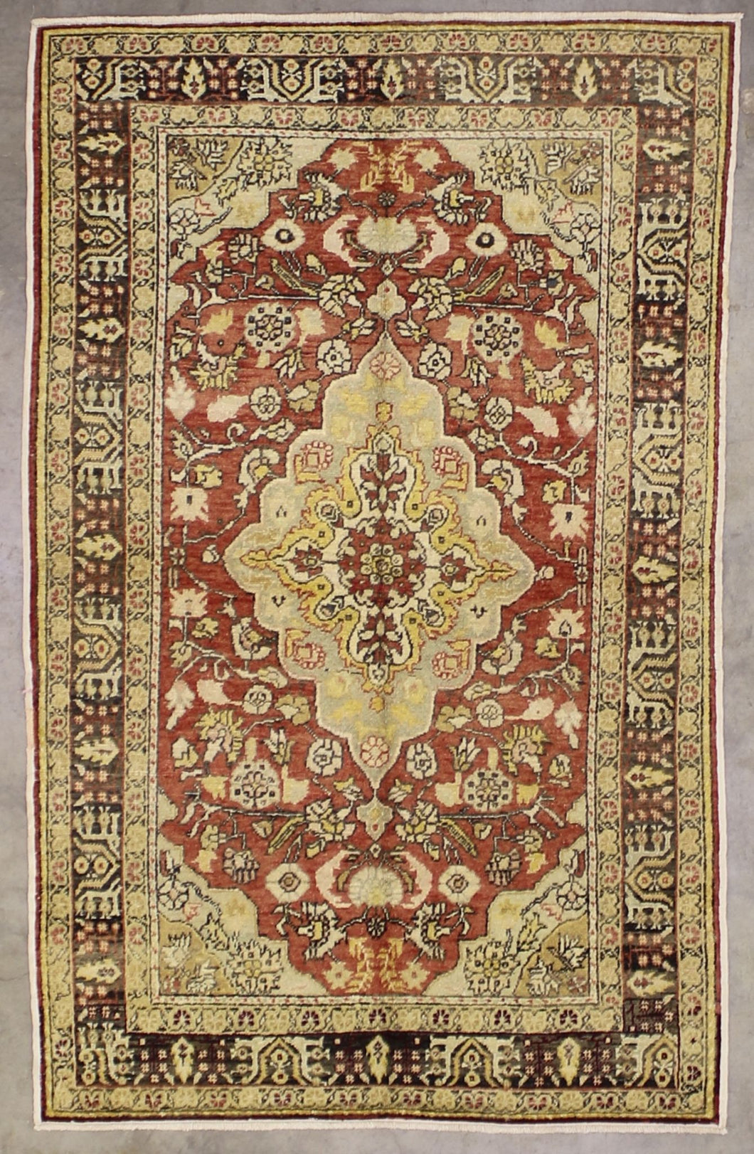 4x7 Red Vintage Turkish Area Rug