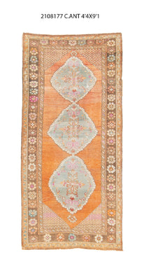 4x9 Old& Vintage Turkish Area Rug