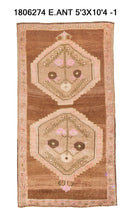 5x10 Colorful Old & Vintage Turkish Area Rug