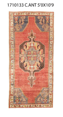 5x11 Old& Vintage Turkish Area Rug