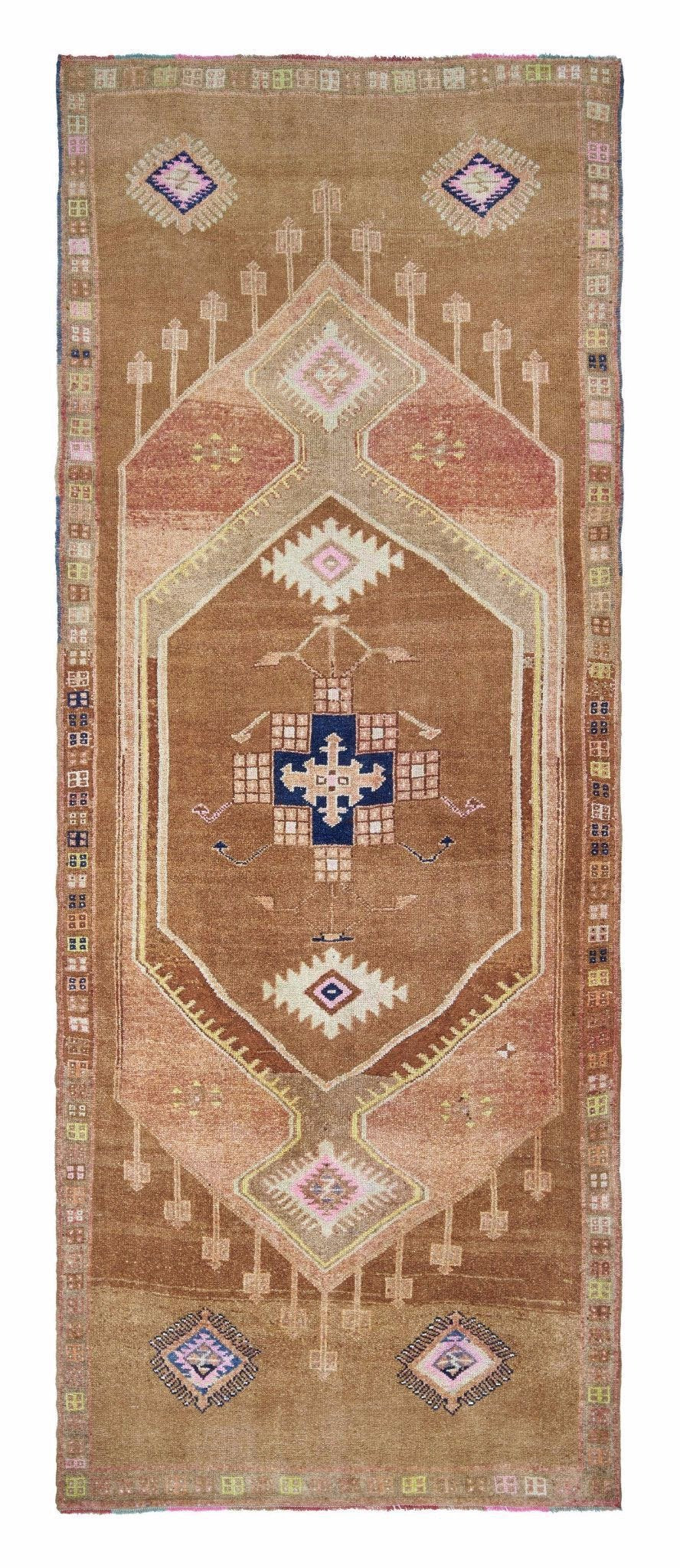 5x14 Colorful Old & Vintage Turkish Area Rug