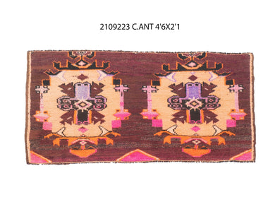 5x2 Old & Vintage Turkish Area Rug