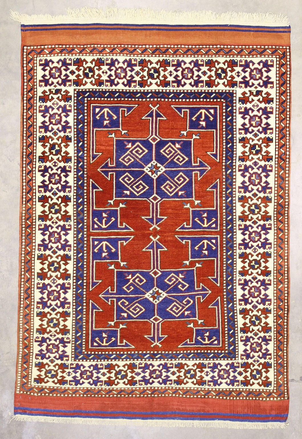 5x7 Red Vintage Turkish Area Rug