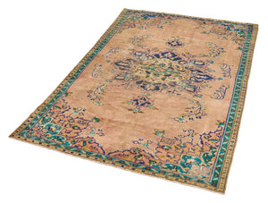 5x9 Colorful Old & Vintage Turkish Area Rug