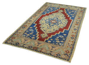 5x9 Colorful Old & Vintage Turkish Area Rug