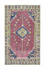 5x9 Colorful Old & Vintage Turkish Area Rug