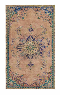 5x9 Colorful Old & Vintage Turkish Area Rug