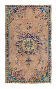 5x9 Colorful Old & Vintage Turkish Area Rug