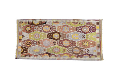 5x9 Colorful Vintage Turkish Area Rug